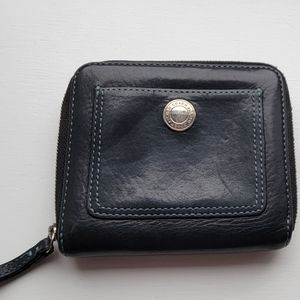 Coach Black Leather Zip Wallet